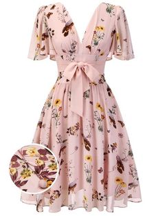 Buy Vintage 1950s Dresses Online | Retro Stage Cute Dresses For Party Casual, Buissness Clothes Casual Women Summer, Dresses To Wear To A Wedding Spring, Casual Dresses For Summer, Retro Stage, Fringe Flapper Dress, Flowered Dress, Mode Rose, Pink Casual Dress