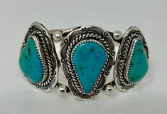 pre-owned, good condition - see photos Native American - Navajo signed "J Sterling E"  sterling & Turquoise Southwestern Blue Cuff Bracelet Stamped 925, Vintage Native American Jewelry, Fun Jewelry, Sterling Silver Cuff Bracelet, Vintage Navajo, Glass Pieces, Sterling Silver Cuff, Silver Cuff Bracelet, Native American Indians