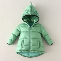 This Kids' Puffy Jacket is the perfect choice to beat the chill. Designed in a regular fit, a dinosaur spike design hood, classic button and zip-through closure and roomy front pockets, kids will be cosy as they run around in this snug winter puffer jacket. Material: Polyester Suggested Size Suggested Age Inch Cm 31.5 80 12-18M 35.4 90 2T 39.4 100 3T 43.3 110 4T 47.2 120 5T 21.2 130 6T *Please allow 1-3cm differences due to manual measurement. Winter Puffer Jackets, Winter Puffer, Winter Parka, Warm Down, Winter Outerwear, Hooded Parka, Dinosaur Kids, Puffy Jacket, Down Parka