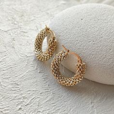 Ombre Beaded Hoop Earrings Gold Silver Gradient Seed Bead Hoop Earrings Ready to Ship Gift Under 40 for Mom - Etsy Hoop Crystal Earrings For Gifts, Elegant Metal Hoop Beaded Earrings, Crystal Hoop Earrings Gift, Elegant Metal Beaded Hoop Earrings, Elegant Hoop Earrings With Bling For Gifts, Elegant Nickel Free Hoop Beaded Earrings, Elegant Handmade Hoop Beaded Earrings, Elegant Nickel-free Hoop Beaded Earrings, Sparkling Hoop Earrings As Gift