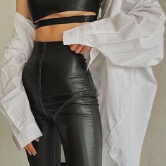 F00230539-102 Leather Pants Club Outfit, Pants Club Outfit, Goth Pants, Tight Leather Pants, Club Outfit, Leather Pant, Black High Waist, Cargo Skirt, Faux Leather Pants