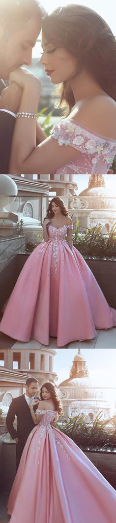 2019 Satin Off The Shoulder Una línea de vestidos de baile con flores y cuentas hechas a mano Floral Embroidery Ball Gown For Debutante Ball, Floral Applique Ball Gown Evening Dress With Fitted Bodice, Prom Ball Gown With Floral Embroidery And Fitted Bodice, Quinceanera Ball Gown With Floral Embroidery And Fitted Bodice, Debutante Ball Gown With Floral Applique And Fitted Bodice, Prom Season Ball Gown With Floral Embroidery, Fitted Ball Gown With Floral Embroidery For Quinceanera, Floral Applique Gown With Fitted Bodice For Debutante Ball, Floral Embroidered Ball Gown For Prom Season