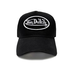 The 51 Classic Snapback Trucker Hat by Von Dutch features an iconic logo patch, a black/white design on the front, a black breathable mesh rear, and an adjustable snapback panel. Black trucker cap Von Dutch USA white logo patch Breathable black mesh rear Curved bill Adjustable snapback panel One size fits most Trucker Hat With Embroidered Logo And Curved Visor, Black Trucker Baseball Cap With Embroidered Logo, Black Trucker Hat With Embroidered Logo For Streetwear, Black Baseball Cap With Mesh Back And Curved Visor, Sports Trucker Hat With Flat Bill, Black Trucker Baseball Cap With Curved Visor, Curved Visor Trucker Hat For Baseball Season, Flat Bill Trucker Hat For Sports, Black Trucker Hat With Curved Visor For Streetwear