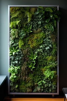 an image of a green wall with plants on it