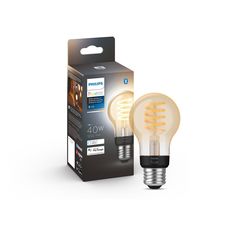 Add vintage style to your home with the Philips Hue White Ambiance Filament A19 smart bulb. With a redesigned inner coil featuring a more realistic spiral and all- around glow, this A19 Filament adds beautiful vintage style to your home. It has an E26 base, dimmable soft and cool white light, and all the benefits of smart lighting. The smart bulb can be used with Bluetooth or connect to a Hue Bridge to unlock the full power of Hue, including automations and out-of-home control, sold separately. Edison Light, Edison Lighting, Smart Bulb, Vintage Bulb, Smart Light Bulbs, Philips Hue, Hue Philips, Filament Bulb, Led Light Bulbs