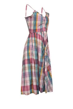 Get ready to charm in this precious plaid number from Polo Ralph Lauren! Crafted from soft cotton, this midi is bursting with pops of pink, teal, yellow, and turquoise. Romantic ruffles and a lovely sweetheart neckline add a dreamy feel to this darling dress. Pairs perfectly with lilac lace-up heels. Size 2 100% Cotton Unlined Hidden back zipper Ruffled sweetheart neckline Midi length Ruffled skirt Fixed straps Bust 33" Waist 28" Shoulder to hem 45.5" Casual Pink Plaid Cotton Dress, Multicolor Cotton Midi Dress, Casual Cotton Ralph Lauren Dresses, Casual Cotton Dresses By Ralph Lauren, Ralph Lauren Pink Summer Dress, Pink Cotton Plaid Summer Dress, Plaid Cotton Dresses For Daywear, Ralph Lauren Summer Daywear Dress, Casual Ralph Lauren Midi Dress For Spring