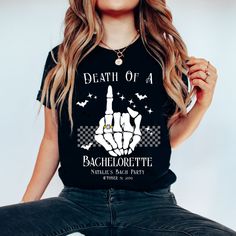 Personalized Death Of A Bachelorette Bridal Party Tri-Blend Shirt Witchy Bridal Party, Emo Themed Bachelorette Party