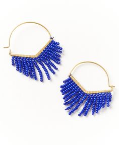 in stock Chic Blue Jewelry For Summer, Chic Blue Summer Jewelry, Trendy Blue Earrings With Dangling Beads, Blue Dangling Beads Earrings For Festive Occasions, Festive Blue Earrings With Dangling Beads, Elegant Blue Hoop Earrings For Summer, Boho Chic Design, Chevron Design, Old Jewelry