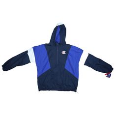 Champion Mens Stadium Anorak Jacket Athletic Medium Weight Water Resistant L Men's Size Large. 100% Polyester Hooded Medium Weight Jacket Blue White. New With Tags. Why Shop With Us?Customer Service Is Our #1 Priority Excellent Pricing Excellent Feedback Quality Assurance Fast Shipping Feedbackif You Are Completely Satisfied With Your Purchase Please Leave Us Positive Feedback. If There Is An Issue With Your Order, Please Understand We Are Human And We Do Make Mistakes. Please Send Us A Message Blue Windproof Long Sleeve Hooded Jacket, Blue Parka With Pockets For Outdoor Activities, Blue Parka For Outdoor Activities, Blue Casual Parka For Streetwear, Blue Long Sleeve Parka For Outdoor Activities, Casual Blue Sport Coat For Outdoor Activities, Blue Hooded Sport Coat For Outdoor Activities, Blue Hooded Windbreaker For Streetwear, Blue Functional Hooded Jacket For Hiking