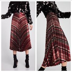 Questions? Leave A Comment Below! Zara Pleated Skirt For Fall With Lined Skirt, Zara Pleated Skirt With Lining For Fall, Zara Pleated Lined Skirt For Fall, Zara Midi Skirt For Fall, Zara Fall Midi Skirt, Zara Fitted Pleated Skirt For Fall, Casual Zara Pleated Skirt For Fall, Zara Skirts, Pleated Midi Skirt