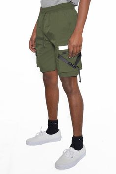 Tactical Short 98% polyester 2% spanReflective Tape Extra pockets sized for tactical use Techwear Cargo Shorts For Summer Outdoor, Summer Techwear Cargo Shorts For Outdoor Activities, Summer Techwear Cargo Shorts For Outdoor, Green Cargo Shorts With Multiple Pockets For Streetwear, Hiking Techwear Shorts With Multiple Pockets, Khaki Nylon Shorts For Outdoor Activities, Green Functional Shorts With Side Pockets, Military Cargo Shorts For Outdoor Activities, Military Style Khaki Shorts For Outdoor Activities