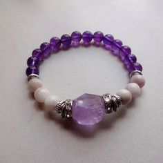 Amethyst Kunzite beaded bracelet /Healing powerful stone bracelets pink lilac gem jewelry for wife Mothers day gift Adjustable Spiritual Bracelet For Healing, Adjustable Spiritual Stretch Bracelet For Healing, Amethyst Beaded Bracelet For Meditation, Adjustable Gemstone Stretch Bracelet For Healing, Spiritual Amethyst Stretch Bracelet With Round Beads, Spiritual Amethyst Bracelets For Healing, Adjustable Purple Stretch Bracelet With Natural Stones, Adjustable Natural Stones Rosary Bracelet For Meditation, Spiritual Healing Beaded Bracelet With Natural Stones