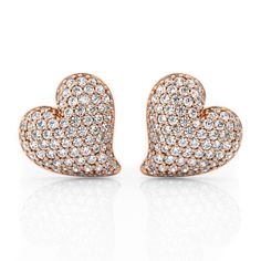 Honey Comb Set Women Rose Gold 925 Sterling Silver 3d Cute Heart Stud Earrings Exquisite Design These Honey Comb Set Heart Earrings Feature A Brilliant Round Cut Diamond Design, Plated With 14k Rose Gold On Sterling Silver, Adding A Touch Of Sophistication To Any Outfit. Premium Quality Made From High-Quality 925 Sterling Silver, These Earrings Are Rust-Resistant And Tarnish-Proof, Ensuring Long-Lasting Wear And Durability. Size Information The Size Of The Heart-Shaped Stud Earrings Is 9.65mm An Gold Heart Earrings, Fashionable Earrings, Gold Heart Earring, Comb Set, Heart Stud Earrings, Beaded Drop Earrings, Cute Heart, Earrings Studs, Heart Studs