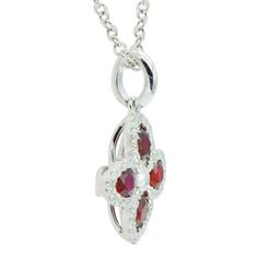 14KW 0.53ct Ruby and Diamond Pendant With Chain Stories Love, Diamonds And Pearls, Jewelry Diamonds, White Gold Pendant, Ruby Pendant, Pendant With Chain, Red Gemstones, Ruby Gemstone, Diamond Gemstone