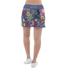 Ready to add a little style and fun fashion to your game? The classic skort is sure to do just that, with a flattering skirt that feeds into a pleated flair that allows for movement as you play. It also has a flattering waistband and built-in shorties with ball and phone pockets on each side. The undershorts have been designed with a complementary pattern that adds a touch of whimsy. The fabric of this skort is lightweight while maintaining breathability to keep you comfortable on those hotter d Casual Stretch Tennis Skirt With Elastic Waistband, Casual Skirt With Built-in Shorts, Retro Fitted Tennis Skirt For Summer, Fitted Retro Tennis Skirt For Summer, Casual Cotton Tennis Skirt With Elastic Waistband, Casual Mini Swim Skirt, Casual Pleated Tennis Skirt, Retro Lined Tennis Skirt For Summer, Casual Short Tennis Skirt For Cheerleading