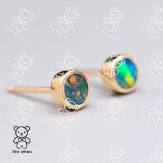 Minimalist Round Australian Doublet Opal Stud Earrings 14k Yellow Gold. Free Domestic USPS First Class Shipping! Free Gift Bag or Box with every order!Opal—the queen of gemstones, is one of the most beautiful gemstones in the world. Every piece of opal is unique in its own ways and patterns. We only use high-quality Natural Opals (NO synthetics or imitations) for our jewelry. ----------------------------------------------------------------------------------------------------ABOUT THIS PRODUCTSol Opal Jewelry In Yellow Gold With Matching Earrings, Yellow Gold Opal Jewelry With Matching Earrings, Gold Opal Round Earrings, Gold Round Opal Earrings, Opal Yellow Gold Earrings For Gifts, Yellow Gold Opal Earrings Gift, Yellow Gold Opal Gemstone Earrings, Yellow Gold Opal Earrings For Gifts, Opal Promise Ring