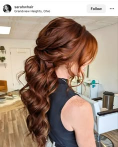 Wedding Hairstyles Redhair, Auburn Bridal Hair, Red Bridal Hair Hairstyles, Formal Long Hair, Wedding Hairstyles Red Hair, Bridal Hair Braids, Long Bridesmaid Hairstyles, Half Up Bridesmaid