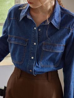 Layla Blue Denim Shirt – Simple Retro