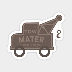 a tow truck sticker with the words tow materr towing and salvage on it