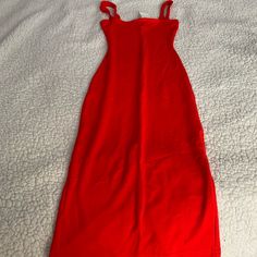 Brand New Red Sleeveless Mini Dress, Chic Red Bodycon Maxi Dress, Casual Red Midi Dress For Night Out, Casual Red Mini Dress For Cocktail, Red Fitted Maxi Length Bodycon Dress, Red Casual Midi Dress For Night Out, Red Casual Mini Dress For Cocktail, Red Summer Maxi Dress For Night Out, Red Midi Dress For Night Out In Spring