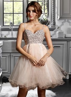 Kaylie A-Line Sweetheart Knee-Length Tulle Homecoming Dress With Beading Sequins UKP0015433 Silhouette:: A-Line Neckline:: Sweetheart Length:: Knee-Length Embellishment:: Beading,Sequins Fabric:: Tulle Sleeve:: Sleeveless BackStyle:: ZipperUpatSide FullyLined:: No Built-InBra:: Yes Boning:: Yes Size:: General This dress could be custom made, there are no extra cost to do custom size and color. Party Dresses With Beaded Straps And Tulle, Elegant Tulle Dress With Beaded Straps, Sweetheart Neckline Tulle Dress For Debutante Ball, Tulle Dress With Sweetheart Neckline For Debutante Ball, Tulle Wedding Dress With Sweetheart Neckline, Sweetheart Neckline Dress For Prom Season, Glamorous Dress With Sweetheart Neckline For Debutante Ball, Glamorous Sweetheart Neckline Dress For Debutante Ball, Bridesmaid Ball Gown With Sweetheart Neckline In Organza