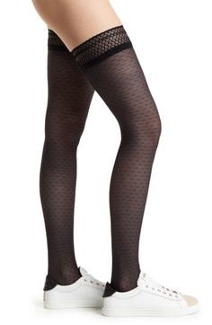 The reinforced sole of these patterned stockings stands up to wear with more rugged footwear as you stomp out your style statement. Polyamide/elastane Hand wash, dry flat Made in Italy Stocking Stand, Style Statement, Hosiery, Stockings, Nordstrom, In Italy, Hand Wash, Your Style, Size Large