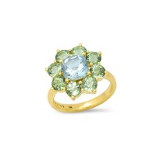 Statement Mint Tourmaline Flower Ring with Aquamarine Center for Women | Jennifer Meyer Mint Tourmaline Engagement Ring, Open Heart Ring, Tourmaline Engagement Ring, Classic Flower, Jennifer Meyer Jewelry, Cute Engagement Rings, Pink Tourmaline Ring, Jennifer Meyer, Flower Motif