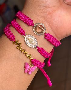 Comes as pictured  Adjustable to wrist Bracelet Mexican, Pink Mexican Bracelet, Red Mexican Bracelet, Mexican Bracelets With A Cross Charmhandmade, Guadalupe Bracelet, Diy Bracelets Easy, Braided Bracelets, Diy Bracelets, Ring Necklace