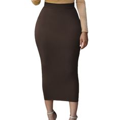 Coffee High-waisted Bodycon Maxi Skirt Bodycon Maxi Skirt, Maxi Skirt, High Waisted, Skirt, Coffee