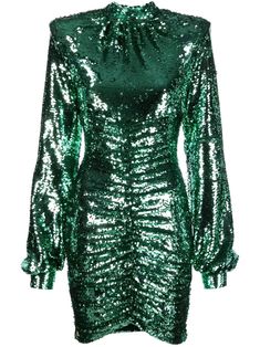 Philipp Plein sequin-embellished Dress - Farfetch Vintage Dress Aesthetic, 1998 Fashion, Vintage Green Dress, Edgy Glam, Color Dresses, Cute Dress Outfits, Green Dresses, Dress Aesthetic, Green Sequins