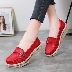 SPECIFICATIONS 2022 Spring Autumn Women Flats Platform Loafers Ladies Leather Comfort Wedge Moccasins Slip On Casual Shoes plus size Brand Name: WIENJEE Flats Type: flat platform Upper Material: PU Toe Shape: round toe Origin: Mainland China Season: Summer Occasion: Casual Closure Type: Slip-On Item Type: Flats Fashion Element: Sewing Department Name: Adult Style: British Style Outsole Material: Rubber Insole Material: PU Pattern Type: Solid Model Number: women shoes Fit: Fits true to size, take Casual Wedge Heel Loafers For Office, Casual Office Loafers With Wedge Heel, Casual Loafers With Platform And Flat Heel, Casual Flat Platform Loafers, Casual Low-top Platform Loafers, Flat Platform Loafers For Office, Rocker Shoes, Shape Up Shoes, Mom Shoes