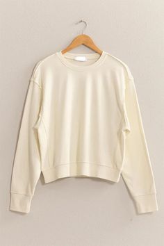 Classic crew neck sweatshirt -unlined -lightweight -Fabric content - 80% cotton, 20% polyester -Machine wash cold / Tumble dry low -Colors may vary from different viewing devices. Cream Sweatshirt, Easy Cream, Kimono Duster, Heeled Mules Sandals, Plus Size Activewear, Cardigan Vest, Team Apparel, Tee Dress, Clothes Collection