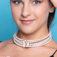 This breath-taking pearl choker necklace is the ultimate choice for a statement look. Victoria chocker is one of our most lush creations, with the 5 strands of beautiful round pearls and diamonds. This necklace will be the perfect pick for a stunning look: as a bride or as a for other occasion! The necklace can be adjusted for the necklace to sit perfectly around your neck. DETAILS: - material: yellow gold 18k - total weight 39,55 gr, weight of the titanium wire 0,90 gr.; gold weight 19,50 - adj Adjustable Pearl Choker For Formal Occasions, White Pearl Choker Jewelry, Pearl White Choker With Pearl Chain, Adjustable Pearl Choker Bridal Necklace, Pearl White Pendant Choker, White Pearl Embellished Choker Jewelry, Adjustable Pearl Embellished Choker Necklace, Adjustable Pearl Bridal Choker, Adjustable Pearl Bridal Choker Necklace