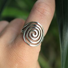 Material: 925 Sterling Silver Size guide included as a photograph  Free UK first class postage  Eco-friendly packaging Based in Dorset, UK Unique Spiral Metal Rings, Minimalist Sterling Silver Spiral Ring, Handmade Silver Spiral Ring, Handmade Sterling Silver Swirl Rings, Adjustable Sterling Silver Wavy Rings, Spiral Ring, 925 Ring, Xmas Presents, Hippie Jewelry