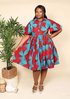 African clothing for women. African dress for women Multicolor Short Sleeve Casual Dress, Multicolor Short Sleeve Dress, A-line Shirt Dress For Casual Occasions, African Dress For Women, Plus Size Black Dresses, African Fabric Dress, Dress Office, Stylish Work Attire, Cocktail Wedding