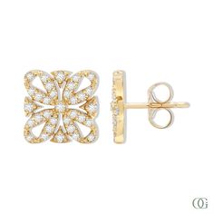 These simple yet elegant diamond earrings feature an intricate floral design ideal for any occasion, they have a unique sparkle and shine that will turn heads. Modern Diamond Earrings, Simple Diamond Jewelry, Petite Engagement Ring, High Jewelry Ring, Diamond Earrings Design, Floral Studs, Earrings Design, Sparkle And Shine, Dream Jewelry