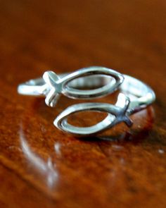 Christian Fish Symbol Ring, Jesus Ichthus Fish Ring, Religious Jewelry Gift, Sterling Silver (Adjustable Ring Size) Christian Fish Symbol, Fish Symbol, Christian Jewelry, Religious Jewelry, Buying Jewelry, Adjustable Rings