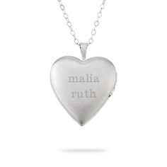 Keep her favorite memories always close to her heart with this Sterling Silver Floral Heart Locket. The genuine sterling silver locket features a delicate floral design on the front and opens to reveal a hidden favorite photo. Engrave the locket with her name, a message just for her or a date. -Size: 18" chain with 2" extender -Material: Genuine .925 Sterling Silver -Inspiration: A great gift for a birthday, anniversary, holiday or milestone moment. Sterling Silver Floral Heart Locket Necklace, Elegant Personalized Medallion Heart Necklace, Vintage Personalized Open Heart Necklace, Personalized Medallion Heart Necklace, Personalized Vintage Open Heart Necklace, Vintage Personalized Heart Necklace, Personalized Vintage Heart Necklace, Elegant Heart Locket Necklace For Mother's Day, Elegant Heart Shaped Locket Necklace For Mother's Day, Vintage Personalized Double Heart Necklace