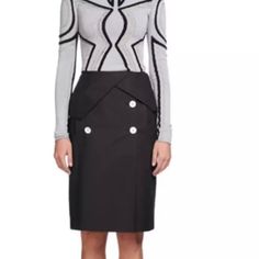 Nwot $995 Proenza Schouler Poplin Pencil Skirt, Black Size 6 Designer Fall Skirt For Workwear, Designer Skirt For Workwear In Fall, Designer Fitted Bottoms For Office, Designer Fitted Formal Skirt, Designer Fitted Mini Skirt, Pencil Skirt Black, Proenza Schouler, Skirt Black, Pencil Skirt