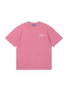 This is a casual and comfortable top by UCLA that is made out of high quality and sturdy material. With distinctive mood of the design and comfortable wear, you can style it for your casual daily outfit.- Small logo detail on the left chest- Unique tone of pigment washed fabric- Casual and comfortable mood Pink Short Sleeve T-shirt For College, Pink Washed Short Sleeve T-shirt, Streetwear Washed Pink Tops, Pink College T-shirt With Text Print, Pink Soft-washed T-shirt For Streetwear, Soft-washed Pink T-shirt For Streetwear, Sporty Washed Cotton Tops, Sporty Pink Cotton Top, Pink Relaxed Fit Top For Streetwear