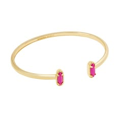 Looking for a pop of sparkle to add to your wrist stack? Meet the Emma Cuff Bracelet, aka your new style essential. Two elongated stones bookend this adjustable metal cuff you can fit to your wrist perfectly. On-trend and oh-so-cute, you'll style this bracelet time and time again. Designer, founder, and philanthropist Kendra Scott started her company in 2002, just three months after her first son was born. Her commitment to innovation, quality, customer service, and detail has taken her from a s Multi Strand Bracelet Kendra Scott, Kendra Scott Jewelry Bracelets, Cheap Trendy Bangle Bracelets, Kendra Scott Chantal Bracelet, Kendra Scott Cuff Bracelet, Kendra Scott Bracelet Stack, Kendra Bracelet, Cheer Jewelry, Wrist Stack