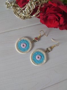 Handmade Cream Earrings For Gift, Handmade Cream Earrings As A Gift, Handmade Beige Earrings For Gift, Cream Bohemian Earrings As A Gift, White Crochet Jewelry As A Gift, Cream Bohemian Earrings As Gift, White Crochet Jewelry As Gift, Round Crochet Jewelry As Gift, White Crochet Jewelry Gift