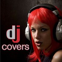 a woman with red hair wearing headphones and listening to music on the dj covers logo