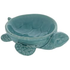 a ceramic bowl with a turtle design on it