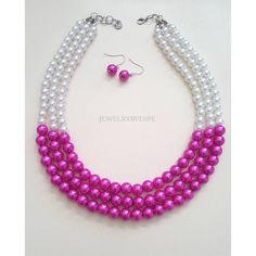 Chunky Pearl Necklace, Hot Pink Necklace, Multi Strand Beaded Necklaces for Women, Pink Wedding Brid Purple Wedding Jewelry, Small Pearl Earrings, Ivory Pearl Necklace, Chunky Pearl Necklace, Beach Wedding Jewelry, Vintage Wedding Jewelry, Multi Strand Beaded Necklace, Long Necklace Boho, Pink Pearl Necklace