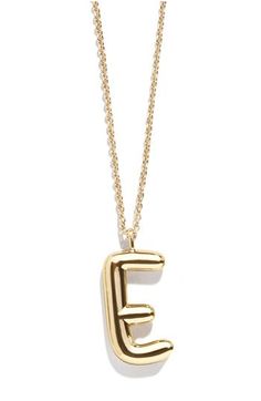 A bubbly initial pendant hangs from an adjustable chain in this polished necklace that will help personalize your stack. 20" length; 3" extender Goldtone plate Imported E Necklace, Bauble Bar, Jewelry Lookbook, Initial Pendant, Bar Necklace, Initial Necklace, Womens Jewelry Necklace, Jewelry Box, Initials