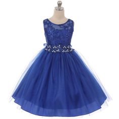 Elegant Royal Blue Dress For Dress-up Occasions, Blue Floral Applique Dress For Dress-up, Royal Blue Princess Dress For Dress-up, Blue Summer Princess Dress For Pageants, Blue Princess Dress For Summer Pageant, Elegant Blue Birthday Dress, Elegant Blue Dress For Birthday, Sleeveless Blue Tutu Dress For Party, Blue Tulle Dress With Floral Applique