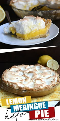 the lemon meringue pie is ready to be eaten