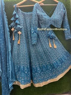 Blue Thread Embroidered Lehenga Choli Dupatta Custom Stiched Readymade Chikan Lengha Wedding wear Designer wear Bridal Lehenga Indian suit North Indian Lehenga, Chicken Lengha Designs, Chundri Lehenga, Lengha Choli Simple, Blue Festive Gown For Traditional Ceremonies, Blue Gown For Festive Traditional Ceremonies, Blue Gown For Traditional Ceremonies And Festive Season, Blue Choli With Chikankari Embroidery For Diwali, Blue Choli With Chikankari Embroidery For Wedding