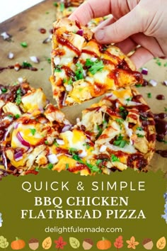 Transform your weeknight dinners with this Quick & Simple BBQ Chicken Flatbread Pizza! Crisp flatbread crust is layered with tangy barbecue sauce, succulent grilled chicken, sweet red onions, and a melty cheddar cheese blend. Baked to perfection in just minutes, it’s a flavorful, easy-to-make meal that will have everyone asking for seconds. Perfect for busy nights or casual gatherings! Flat Bread Pizza Topping, Recipes For Flatbread, Lavish Flatbread Recipe, Bbq Chicken Flatbread Pizza Naan, Bbq Chicken Flat Bread, Bbq Chicken Naan Pizza, Easy Flatbread Recipes Pizza, Chicken Pesto Flatbread Pizza, Stonefire Flatbread Recipes